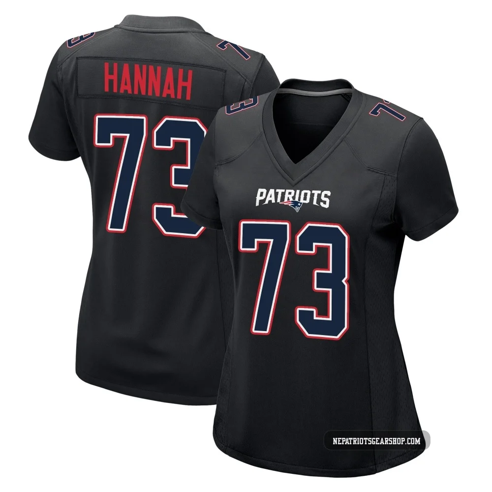 John Hannah ＃73 New England Patriots Game Carbon Fashion Jersey - Women's Black
