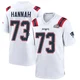 John Hannah ＃73 New England Patriots Game Super Bowl LX Patch Jersey - Youth White