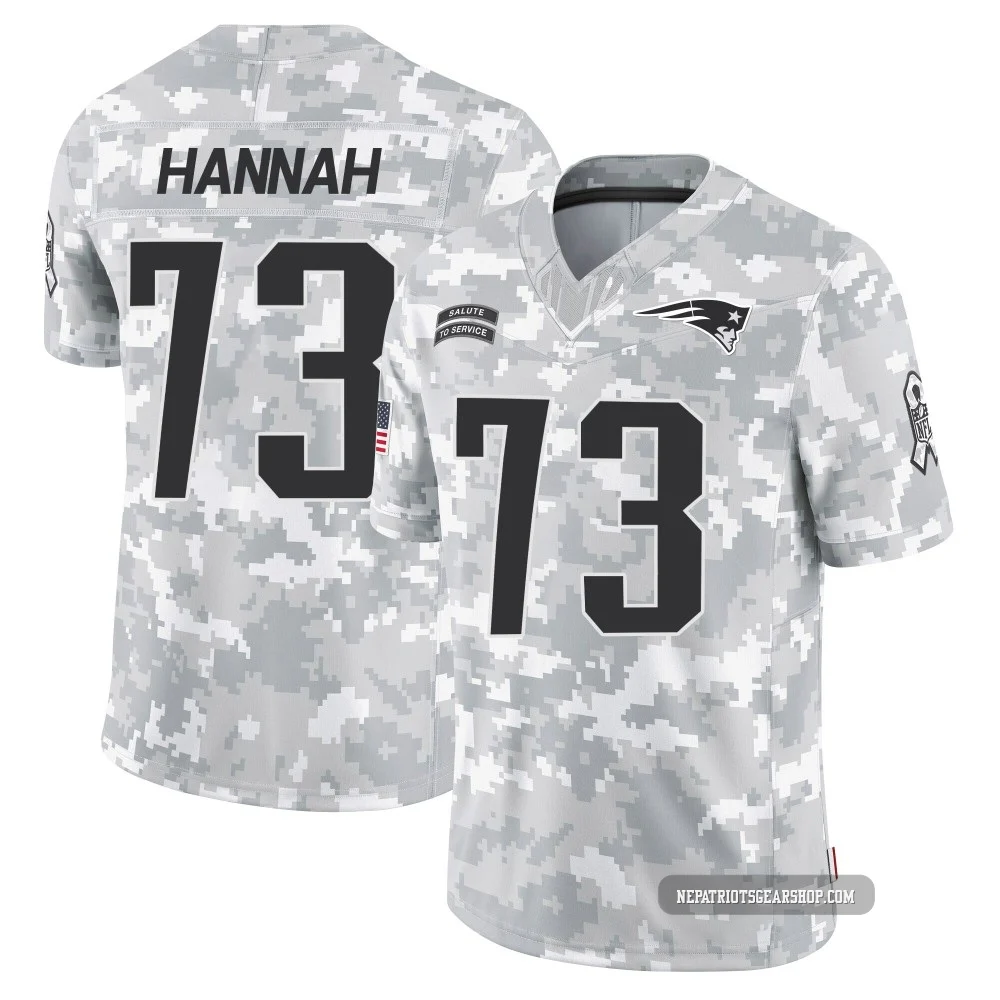 John Hannah ＃73 New England Patriots Limited 2024 Salute to Service Jersey - Men's Arctic Camo