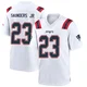 John Saunders Jr. ＃23 New England Patriots Game Jersey - Men's White
