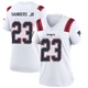John Saunders Jr. ＃23 New England Patriots Game Jersey - Women's White