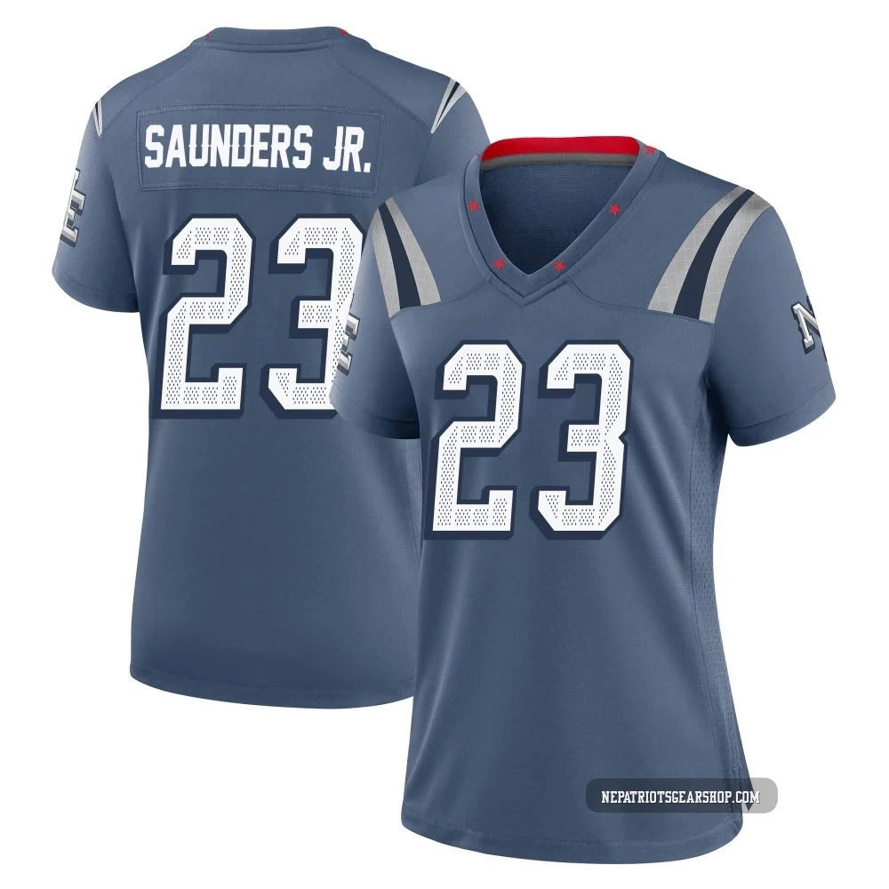 John Saunders Jr. ＃23 New England Patriots Game Storm 2025 Rivalries Collection Jersey - Women's Blue