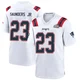 John Saunders Jr. ＃23 New England Patriots Game Super Bowl LX Patch Jersey - Youth White