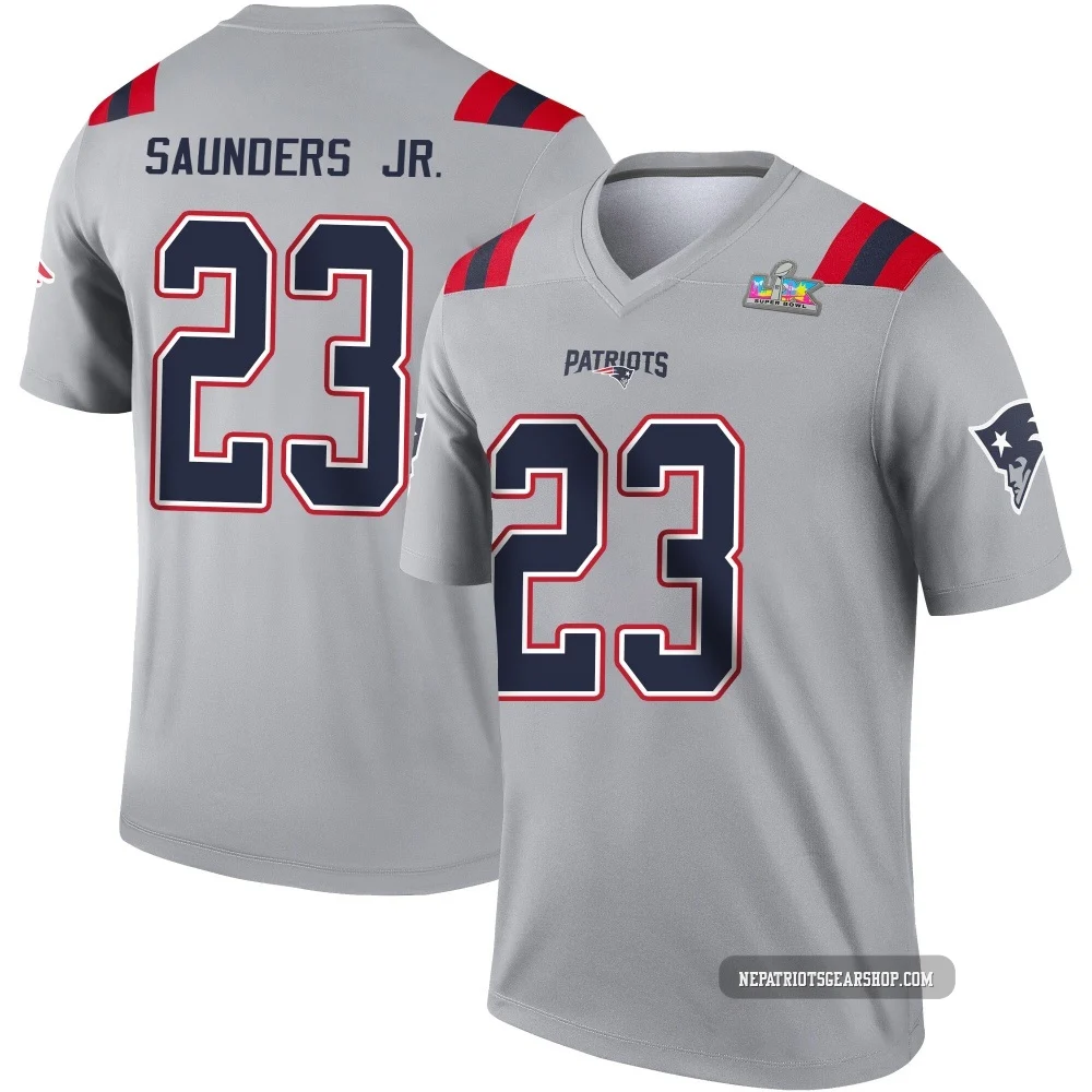 John Saunders Jr. ＃23 New England Patriots Legend Inverted Super Bowl LX Patch Jersey - Men's Gray