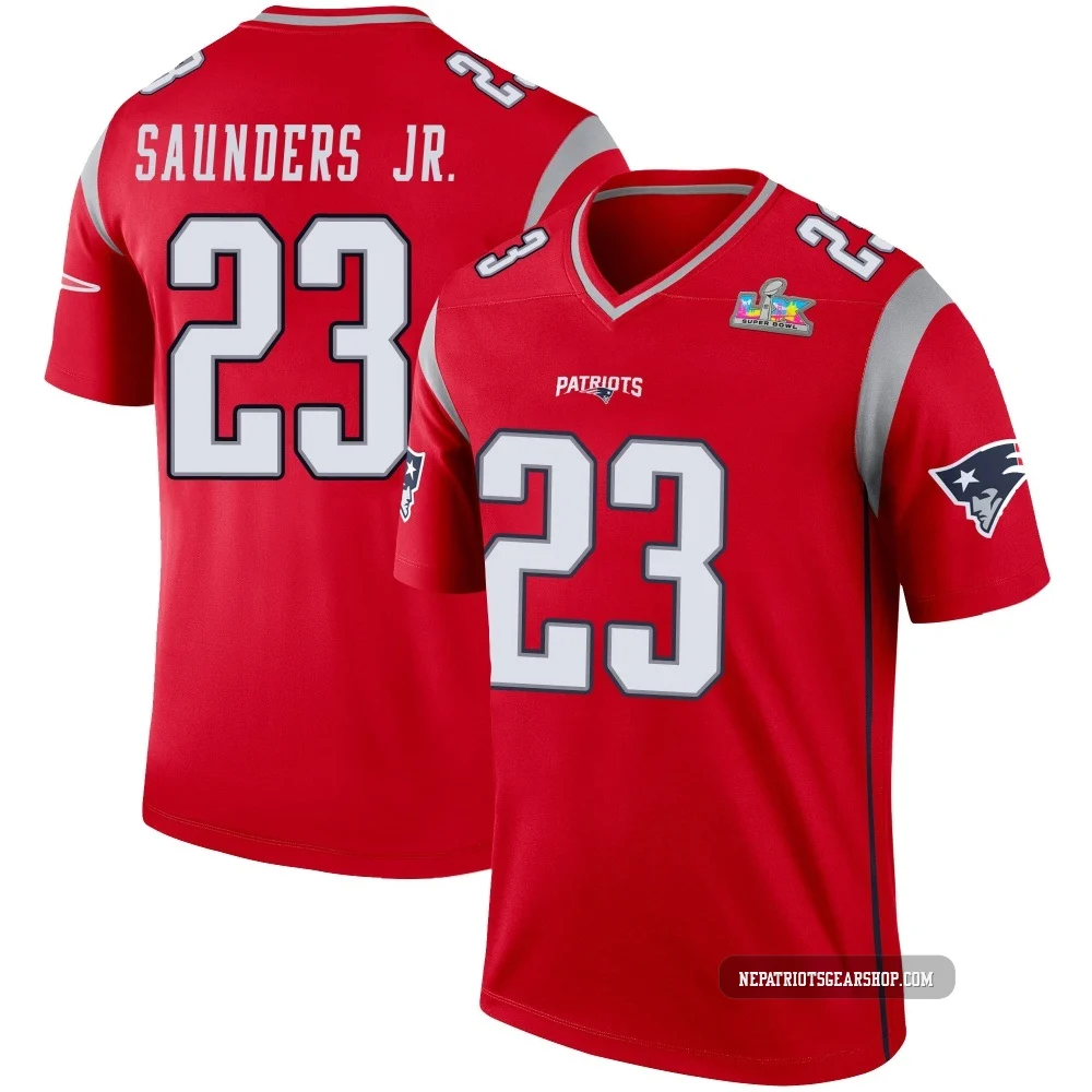 John Saunders Jr. ＃23 New England Patriots Legend Inverted Super Bowl LX Patch Jersey - Men's Red
