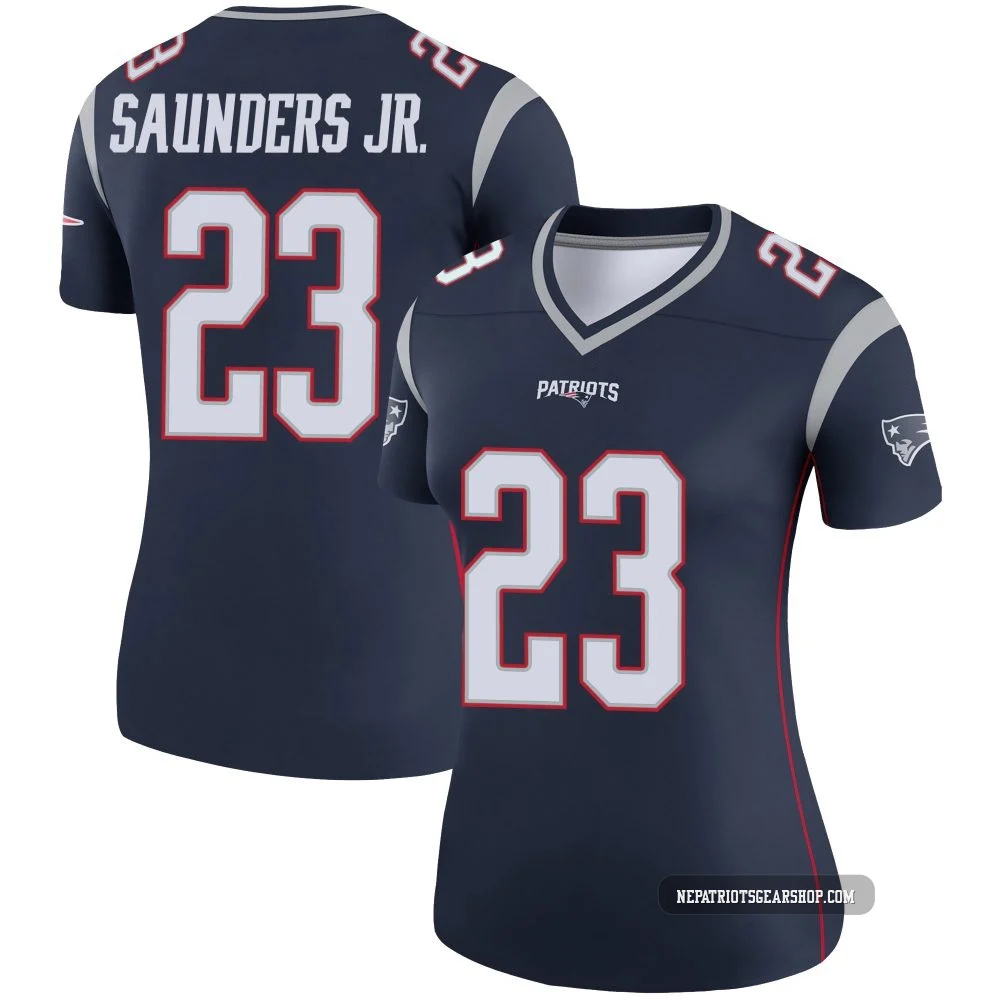 John Saunders Jr. ＃23 New England Patriots Legend Jersey - Women's Navy