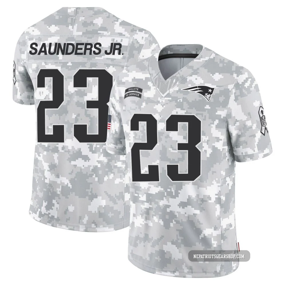 John Saunders Jr. ＃23 New England Patriots Limited 2024 Salute to Service Jersey - Youth Arctic Camo