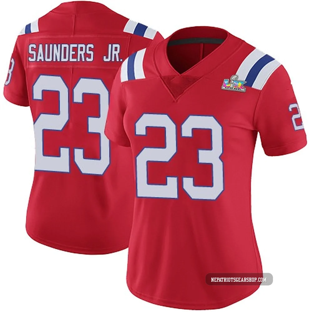 John Saunders Jr. ＃23 New England Patriots Limited Vapor Untouchable Alternate Super Bowl LX Patch Jersey - Women's Red