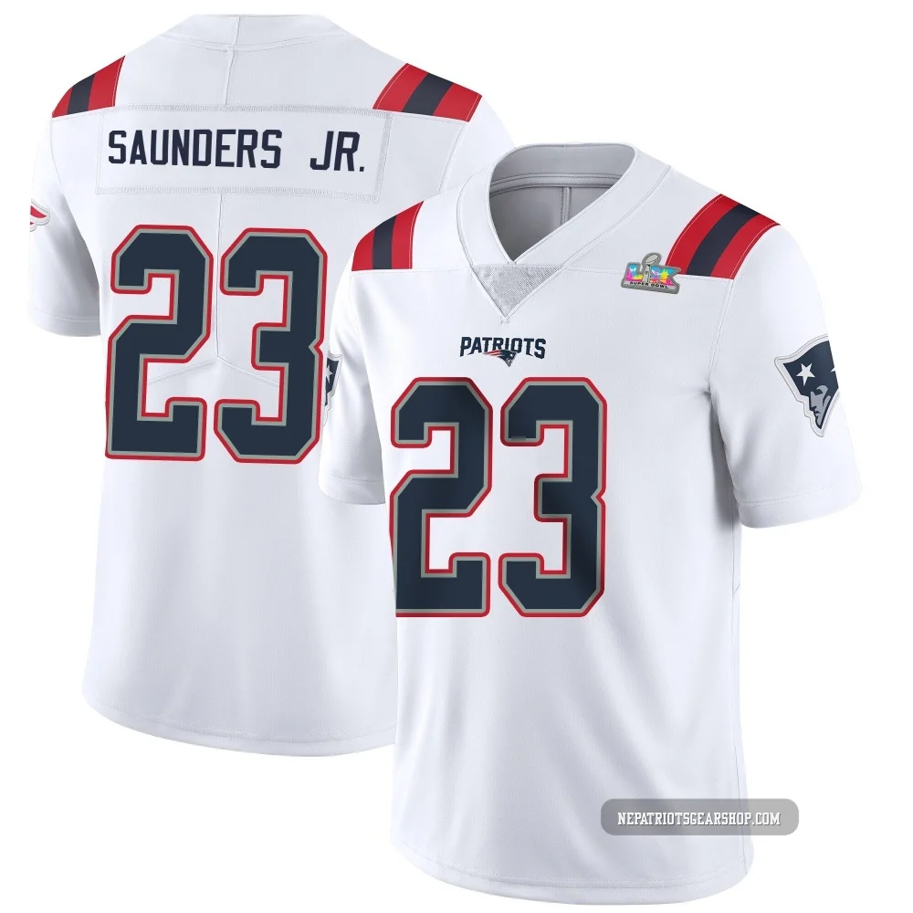John Saunders Jr. ＃23 New England Patriots Limited Vapor Untouchable Super Bowl LX Patch Jersey - Youth White
