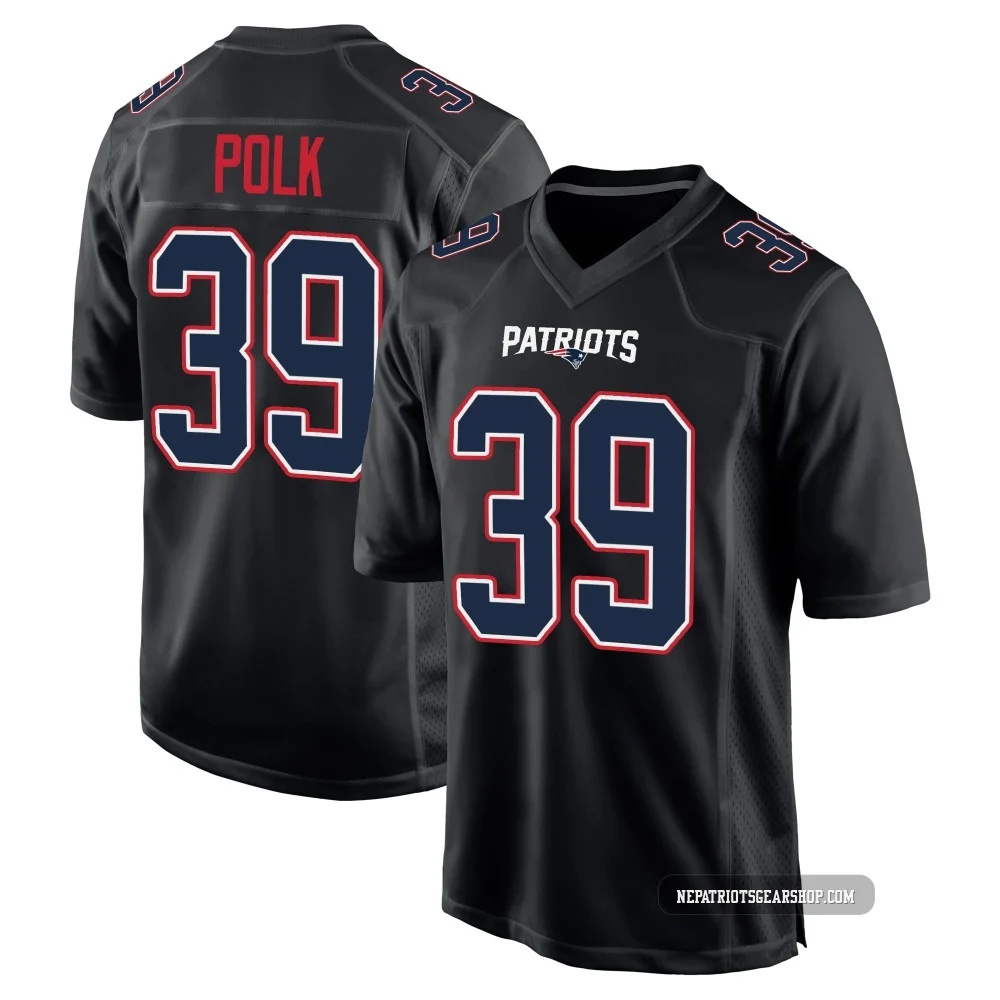 Jordan Polk ＃39 New England Patriots Game Carbon Fashion Jersey - Youth Black
