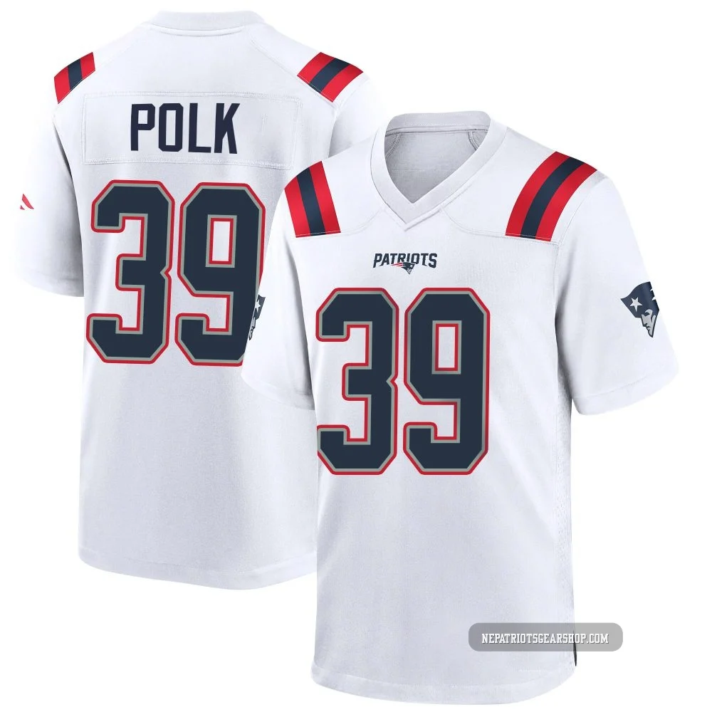 Jordan Polk ＃39 New England Patriots Game Jersey - Men's White