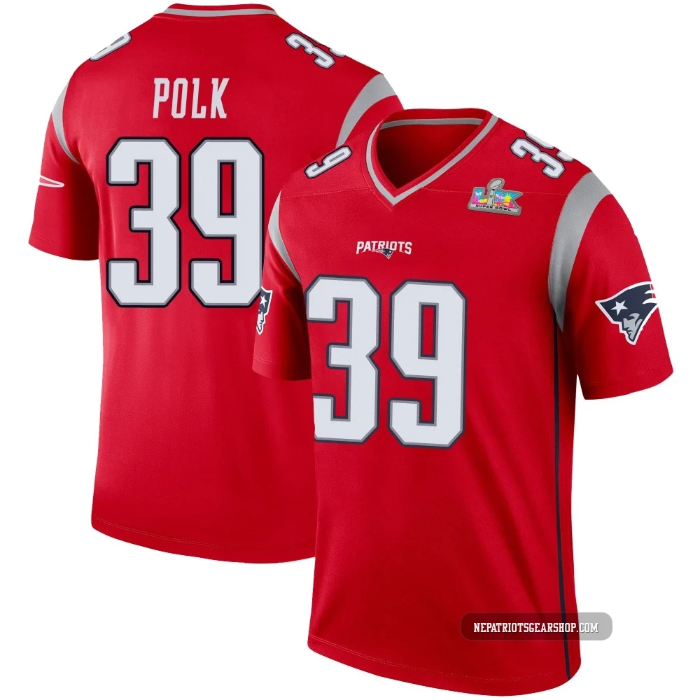 Jordan Polk ＃39 New England Patriots Legend Inverted Super Bowl LX Patch Jersey - Men's Red