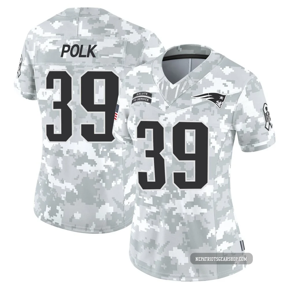 Jordan Polk ＃39 New England Patriots Limited 2024 Salute to Service Jersey - Women's Arctic Camo
