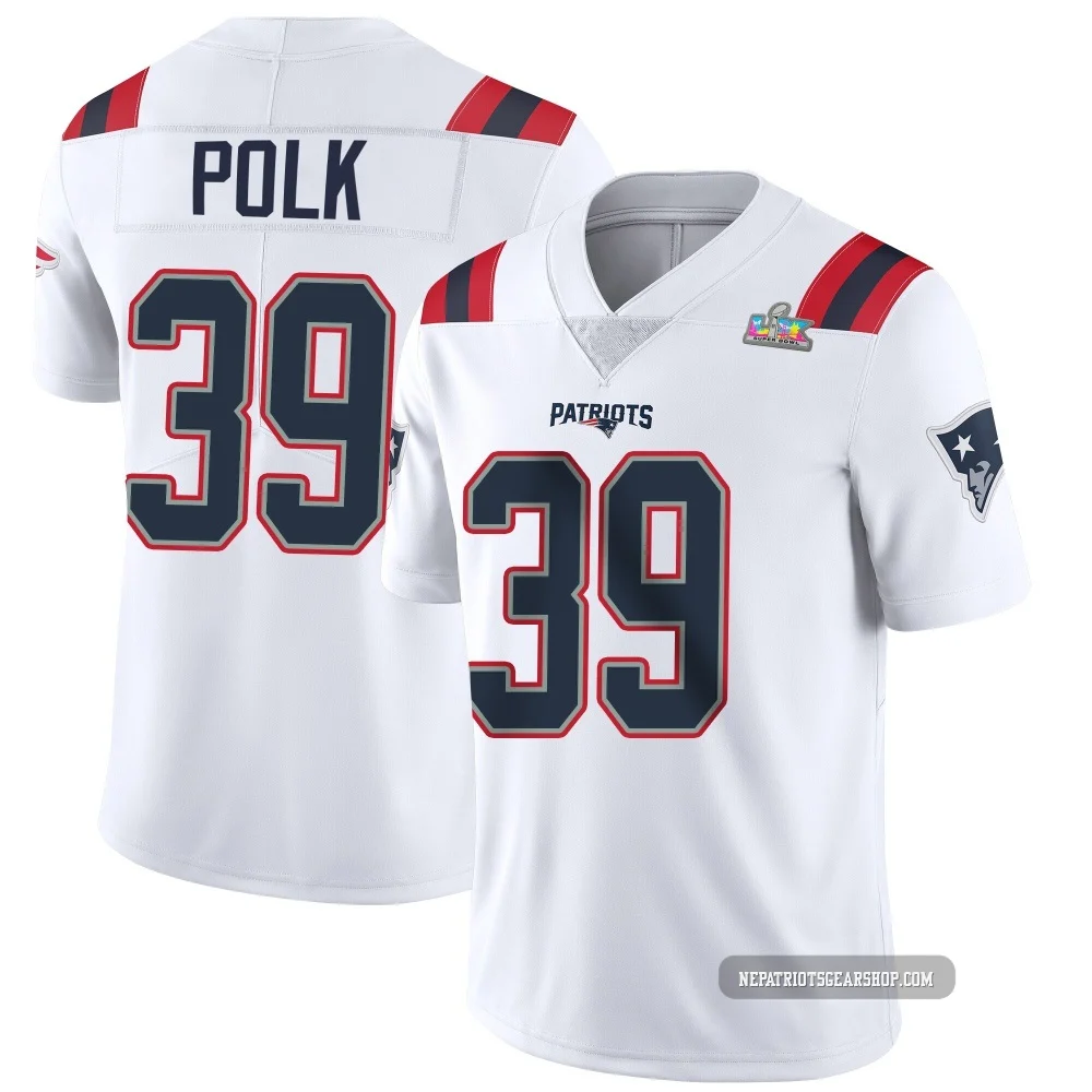 Jordan Polk ＃39 New England Patriots Limited Vapor Untouchable Super Bowl LX Patch Jersey - Youth White