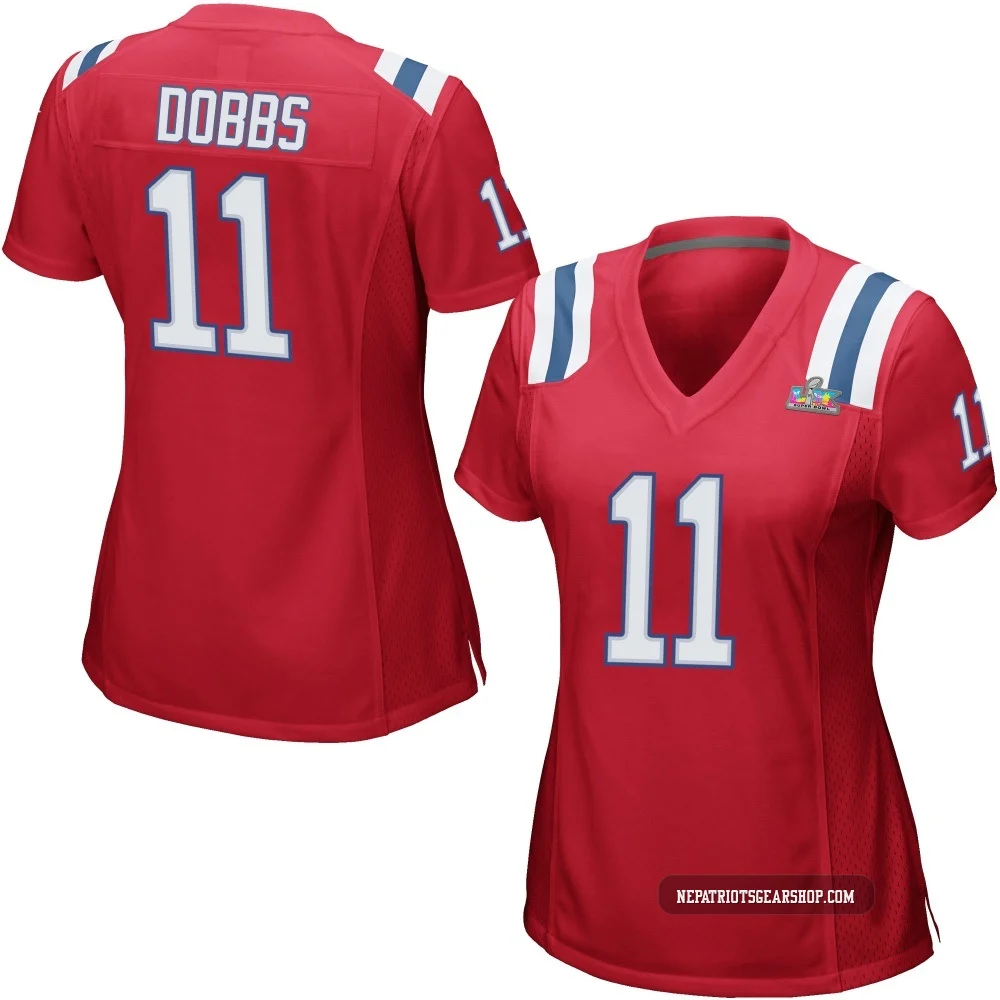 Joshua Dobbs ＃11 New England Patriots Game Alternate Super Bowl LX Patch Jersey - Women's Red