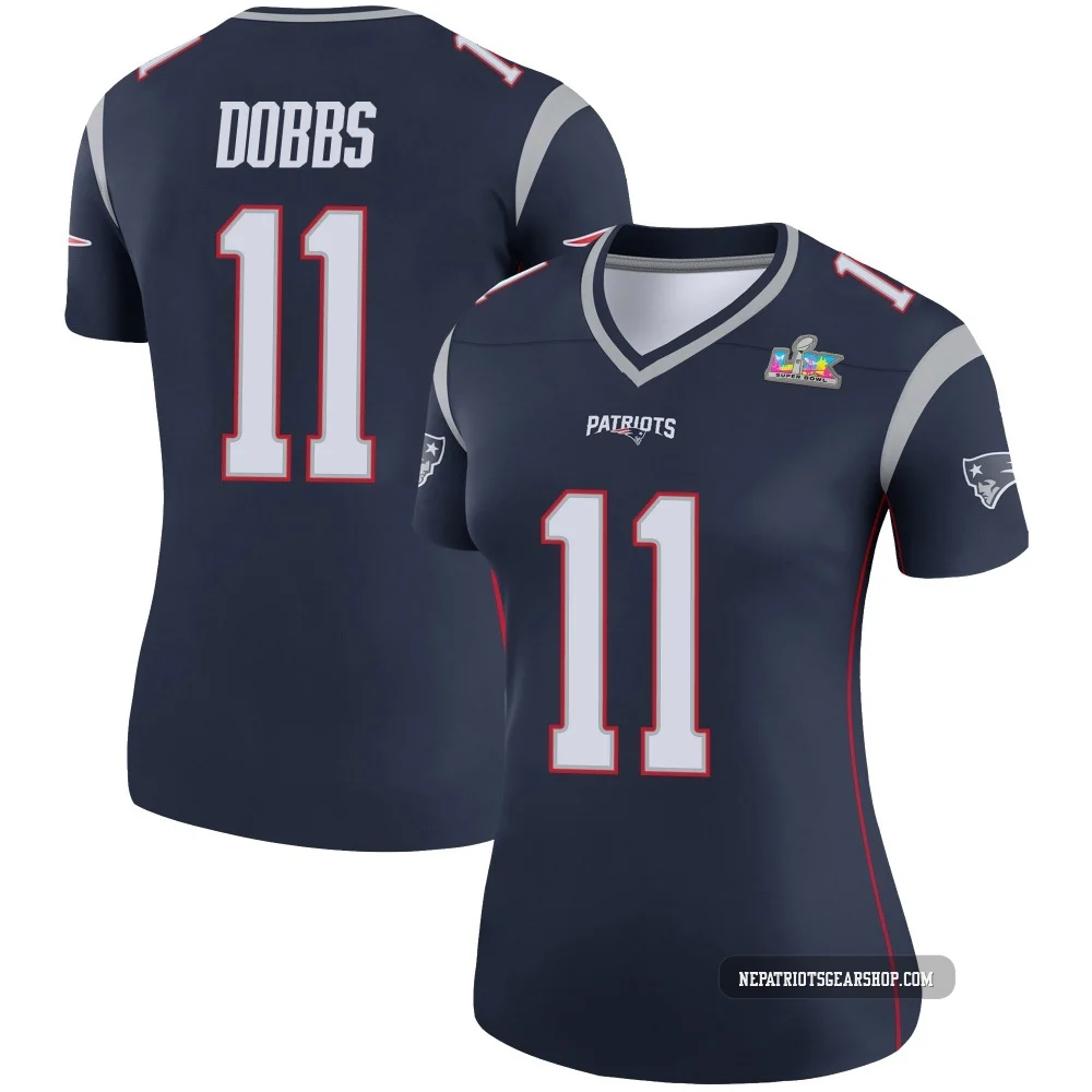 Joshua Dobbs ＃11 New England Patriots Legend Super Bowl LX Patch Jersey - Women's Navy