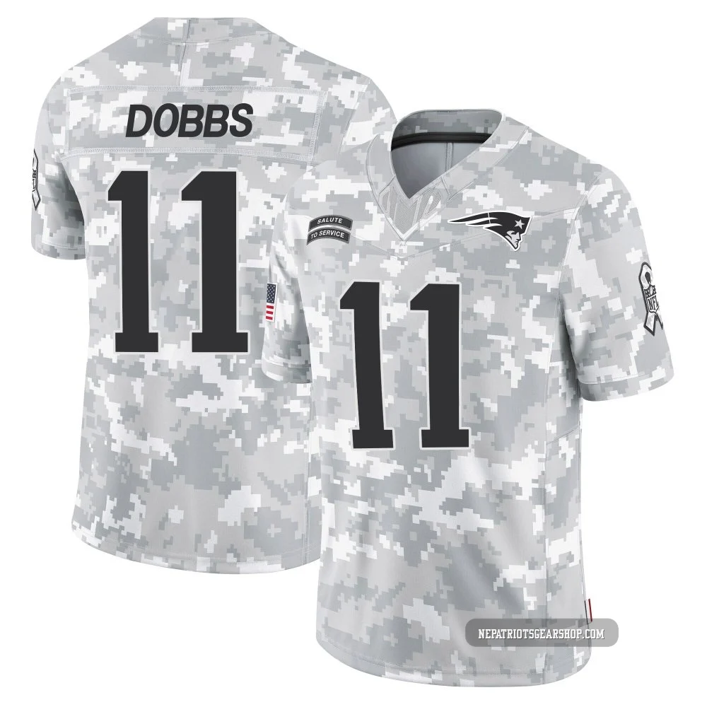 Joshua Dobbs ＃11 New England Patriots Limited 2024 Salute to Service Jersey - Men's Arctic Camo