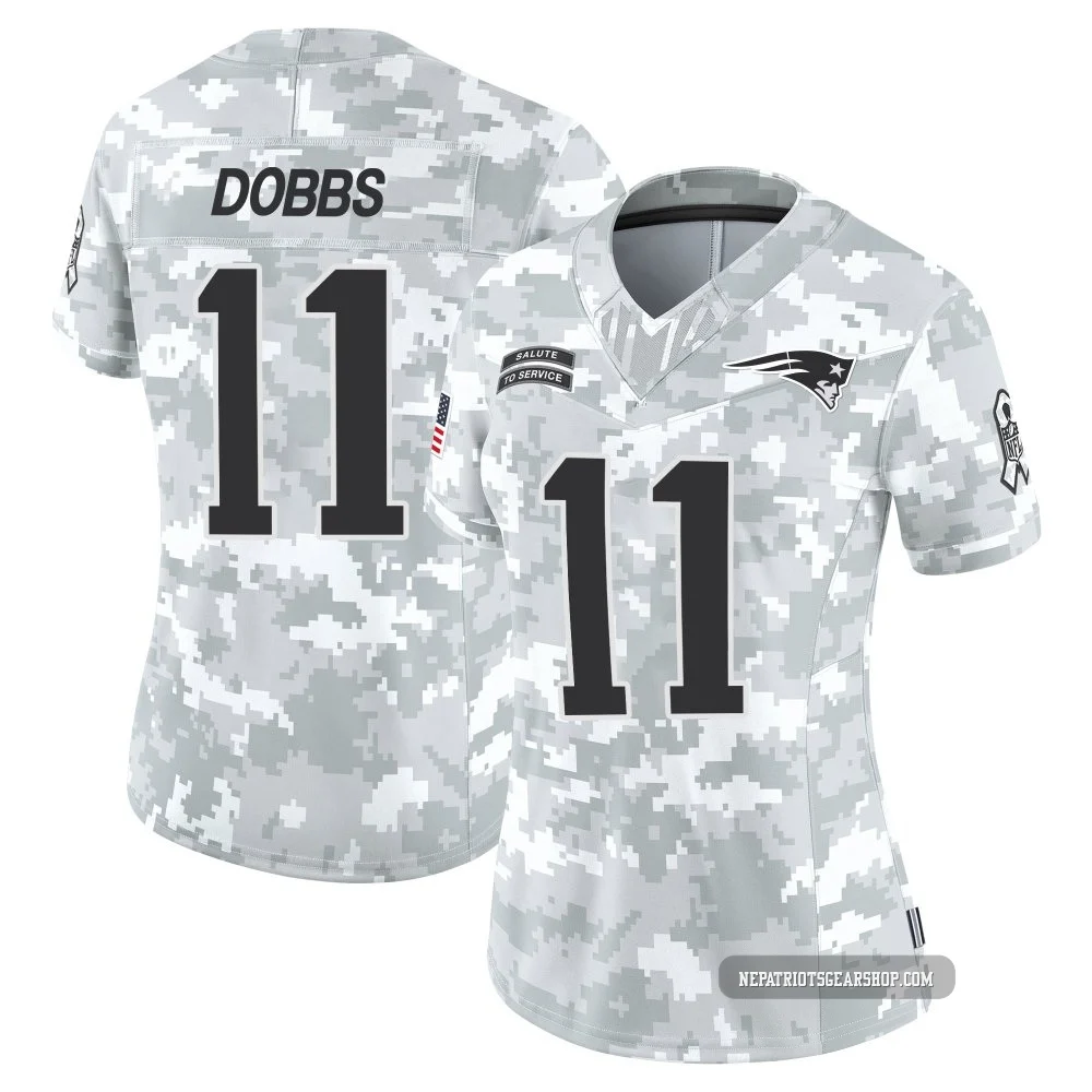 Joshua Dobbs ＃11 New England Patriots Limited 2024 Salute to Service Jersey - Women's Arctic Camo