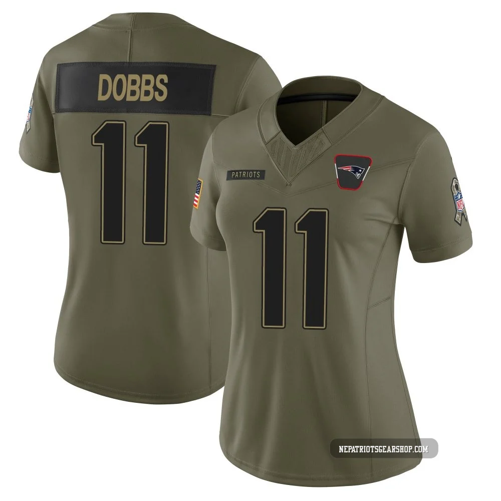 Joshua Dobbs ＃11 New England Patriots Limited 2025 Salute to Service Jersey - Women's Olive