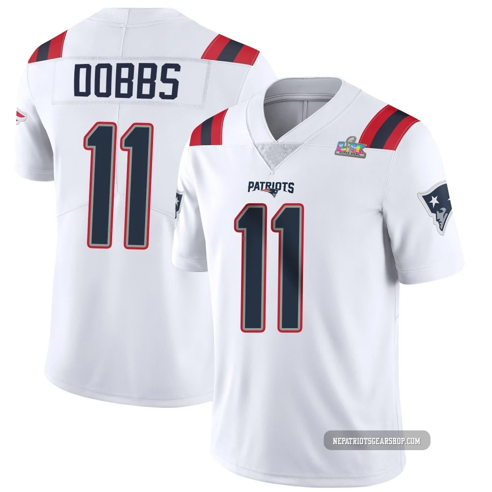 Joshua Dobbs ＃11 New England Patriots Limited Vapor Untouchable Super Bowl LX Patch Jersey - Men's White