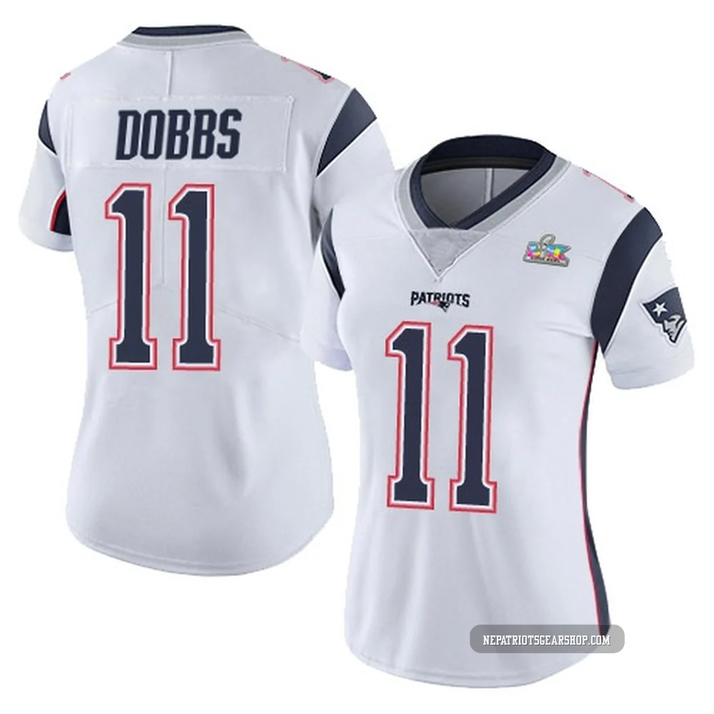 Joshua Dobbs ＃11 New England Patriots Limited Vapor Untouchable Super Bowl LX Patch Jersey - Women's White