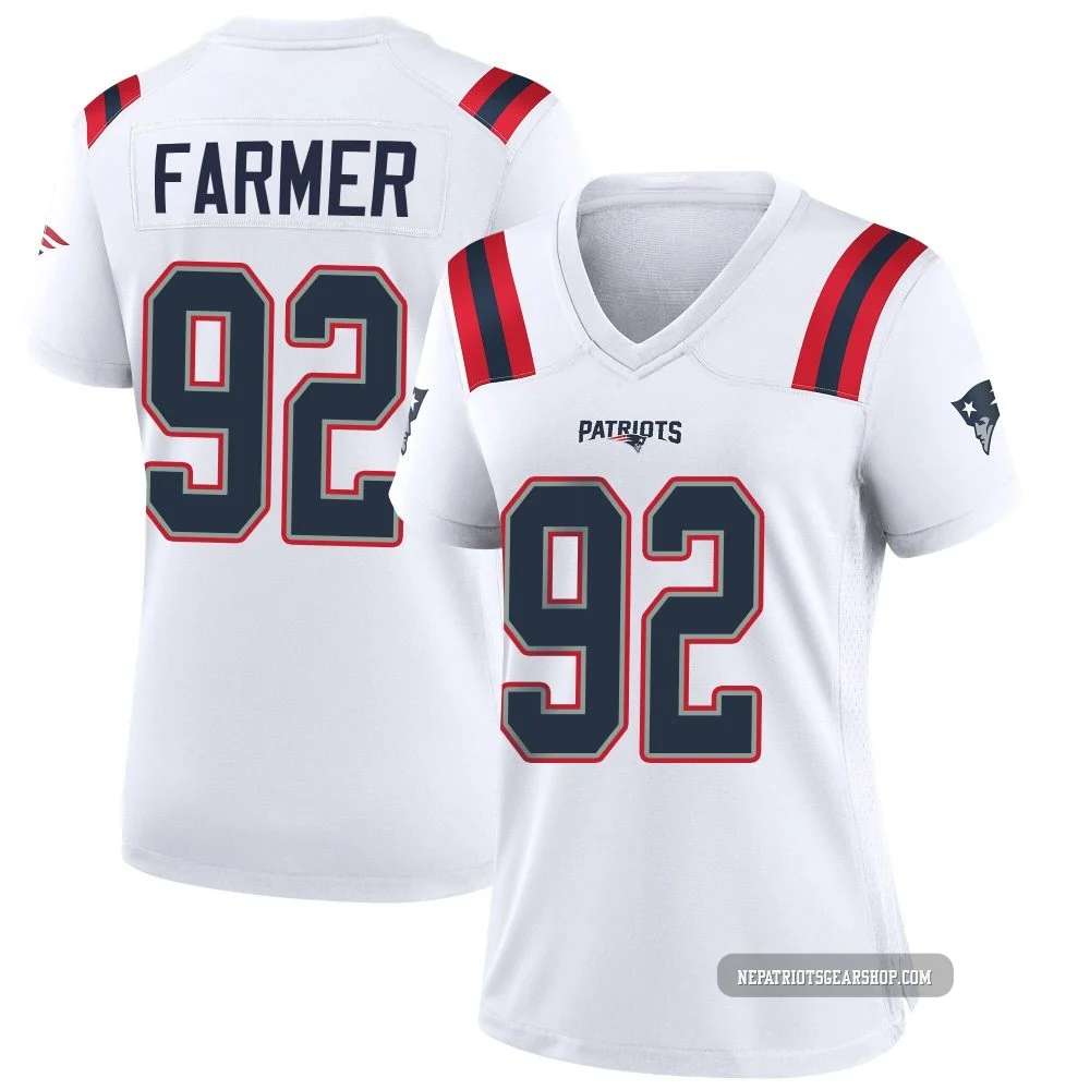 Joshua Farmer ＃92 New England Patriots Game Jersey - Women's White