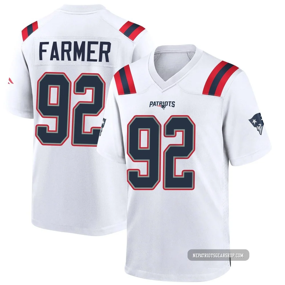 Joshua Farmer ＃92 New England Patriots Game Jersey - Youth White