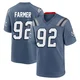 Joshua Farmer ＃92 New England Patriots Game Storm 2025 Rivalries Collection Jersey - Youth Blue