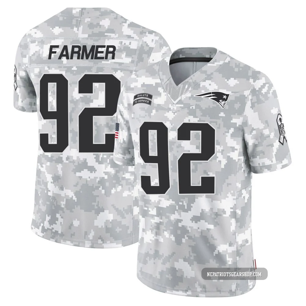 Joshua Farmer ＃92 New England Patriots Limited 2024 Salute to Service Jersey - Youth Arctic Camo