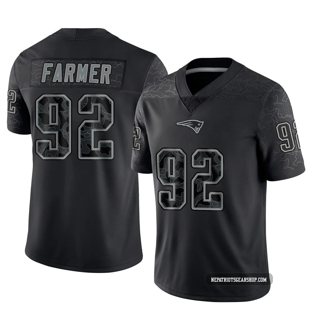 Joshua Farmer ＃92 New England Patriots Limited Reflective Jersey - Men's Black