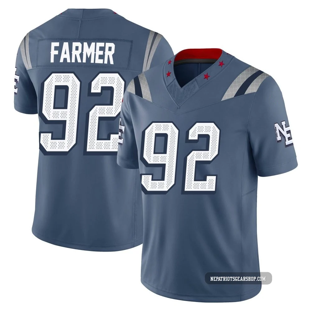 Joshua Farmer ＃92 New England Patriots Limited Storm 2025 Rivalries Collection Jersey - Youth Blue