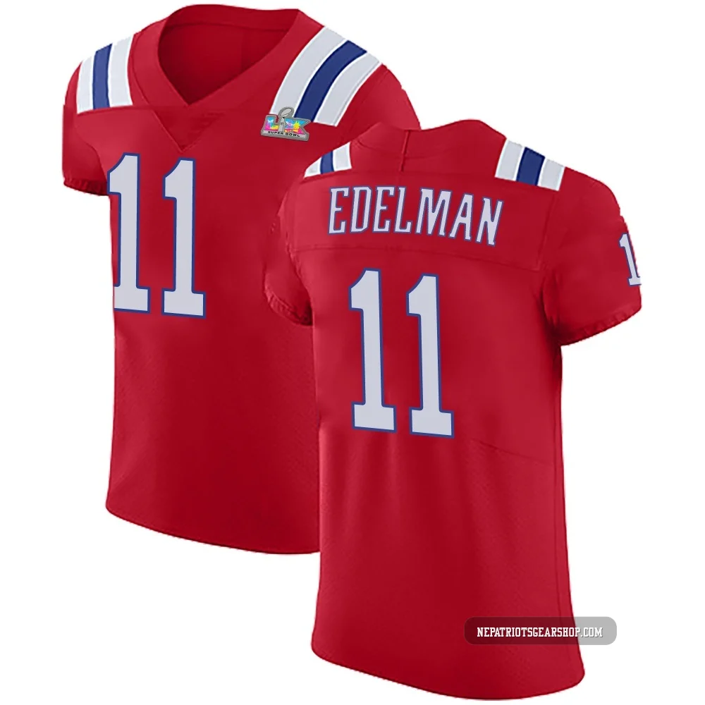 Julian Edelman ＃11 New England Patriots Elite Vapor Untouchable Alternate Super Bowl LX Patch Jersey - Men's Red