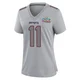 Julian Edelman ＃11 New England Patriots Game Silver Atmosphere Fashion Super Bowl LX Patch Jersey - Women's