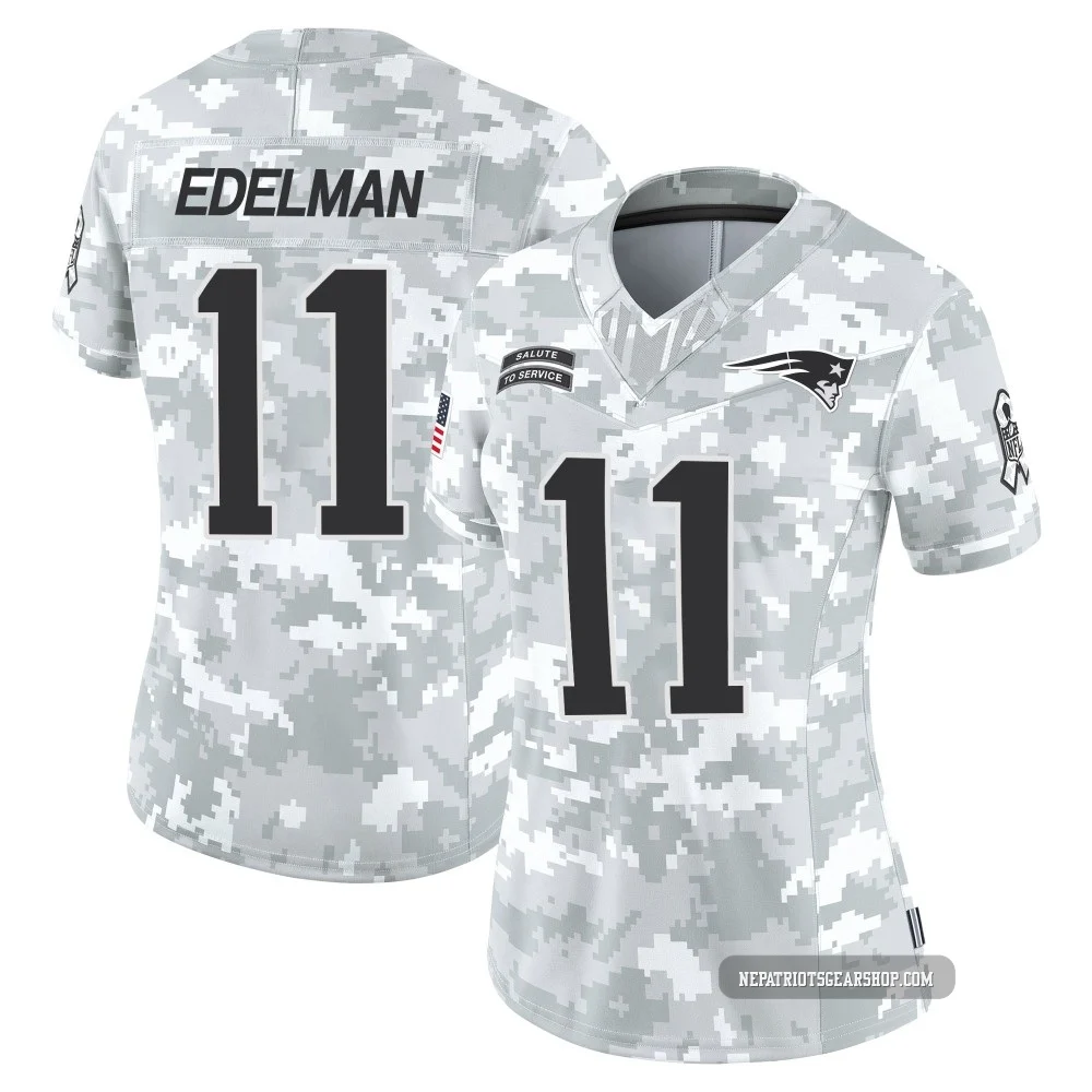 Julian Edelman ＃11 New England Patriots Limited 2024 Salute to Service Jersey - Women's Arctic Camo
