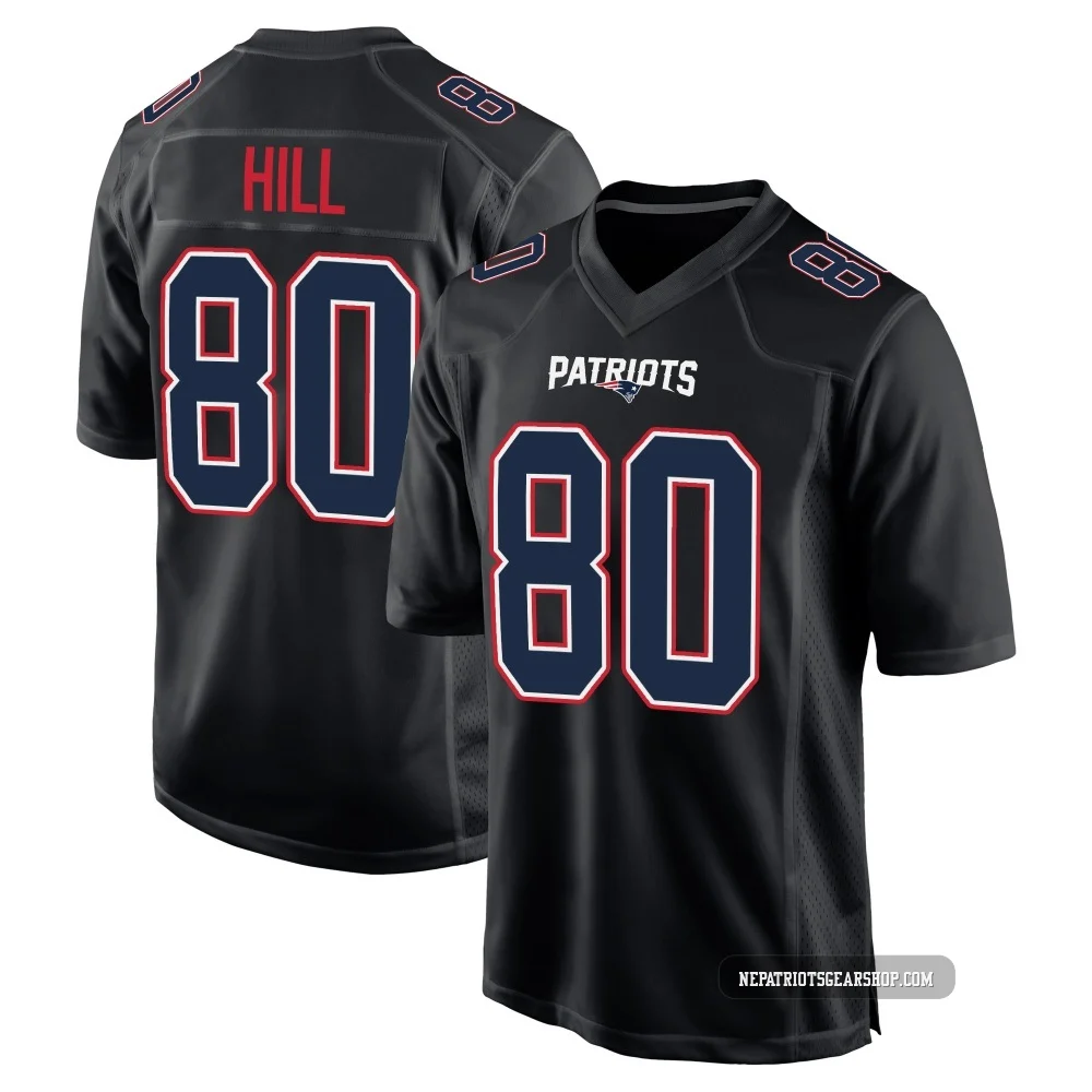 Julian Hill ＃80 New England Patriots Game Carbon Fashion Jersey - Youth Black