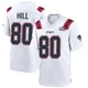 Julian Hill ＃80 New England Patriots Game Super Bowl LX Patch Jersey - Men's White