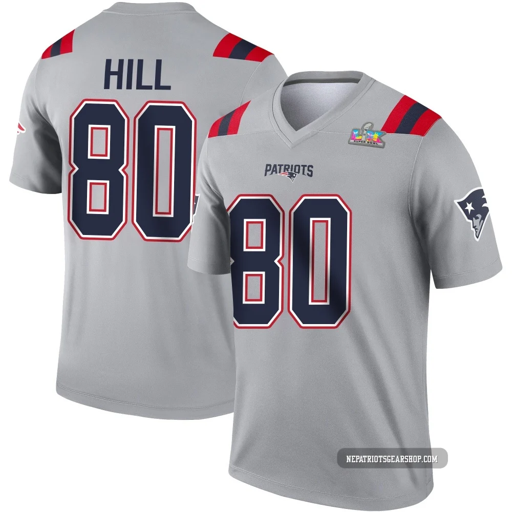 Julian Hill ＃80 New England Patriots Legend Inverted Super Bowl LX Patch Jersey - Men's Gray
