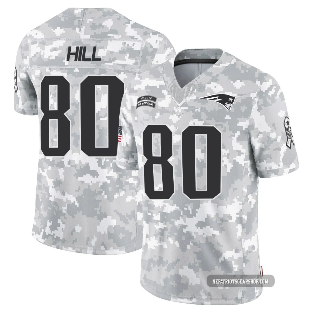 Julian Hill ＃80 New England Patriots Limited 2024 Salute to Service Jersey - Youth Arctic Camo