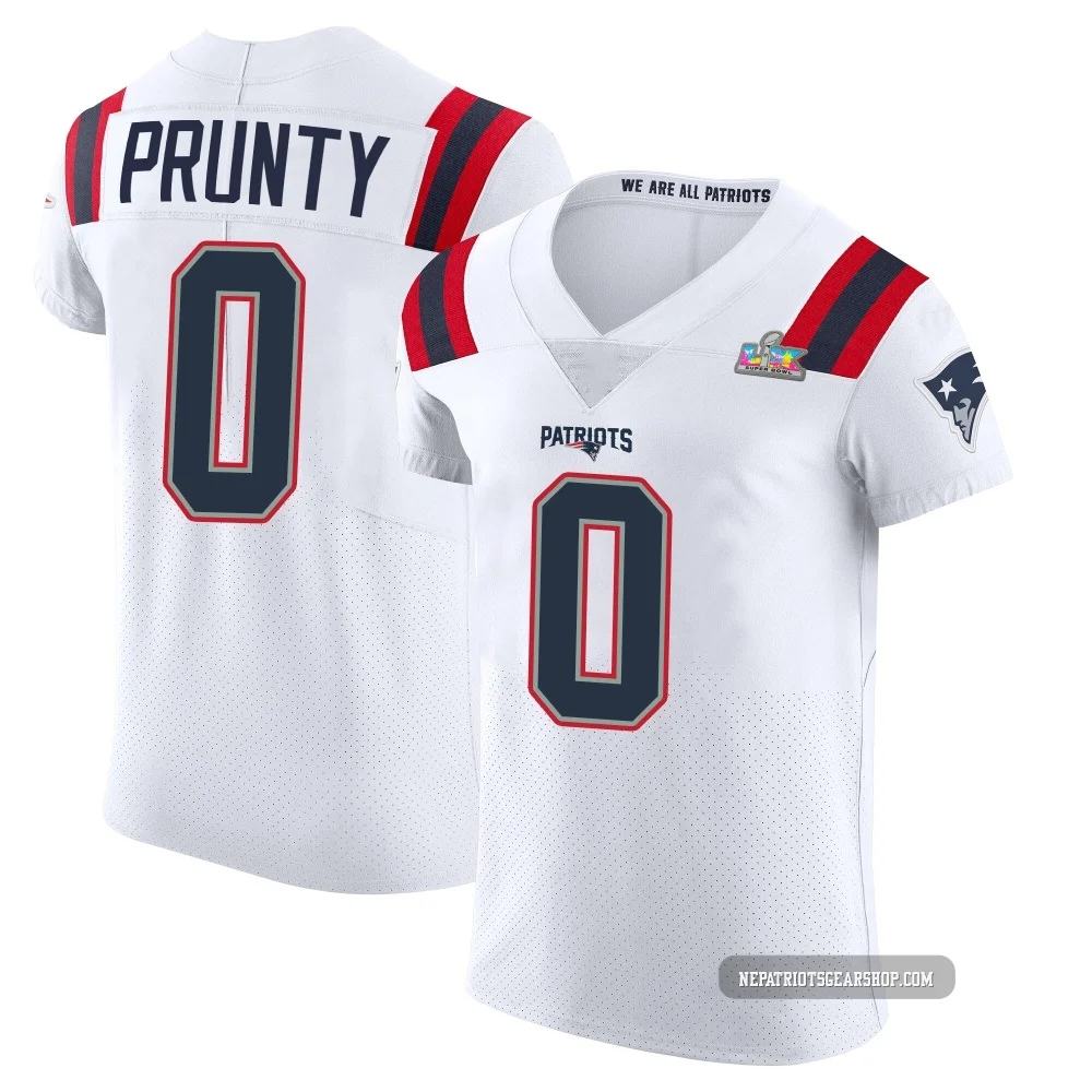 Karon Prunty ＃0 New England Patriots Elite Vapor Untouchable Super Bowl LX Patch Jersey - Men's White