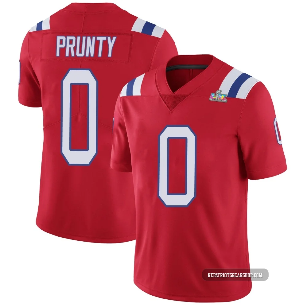 Karon Prunty ＃0 New England Patriots Limited Vapor Untouchable Alternate Super Bowl LX Patch Jersey - Youth Red