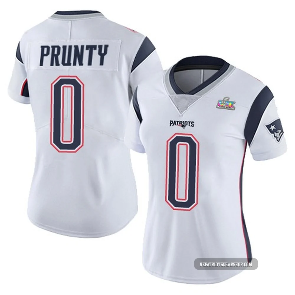 Karon Prunty ＃0 New England Patriots Limited Vapor Untouchable Super Bowl LX Patch Jersey - Women's White