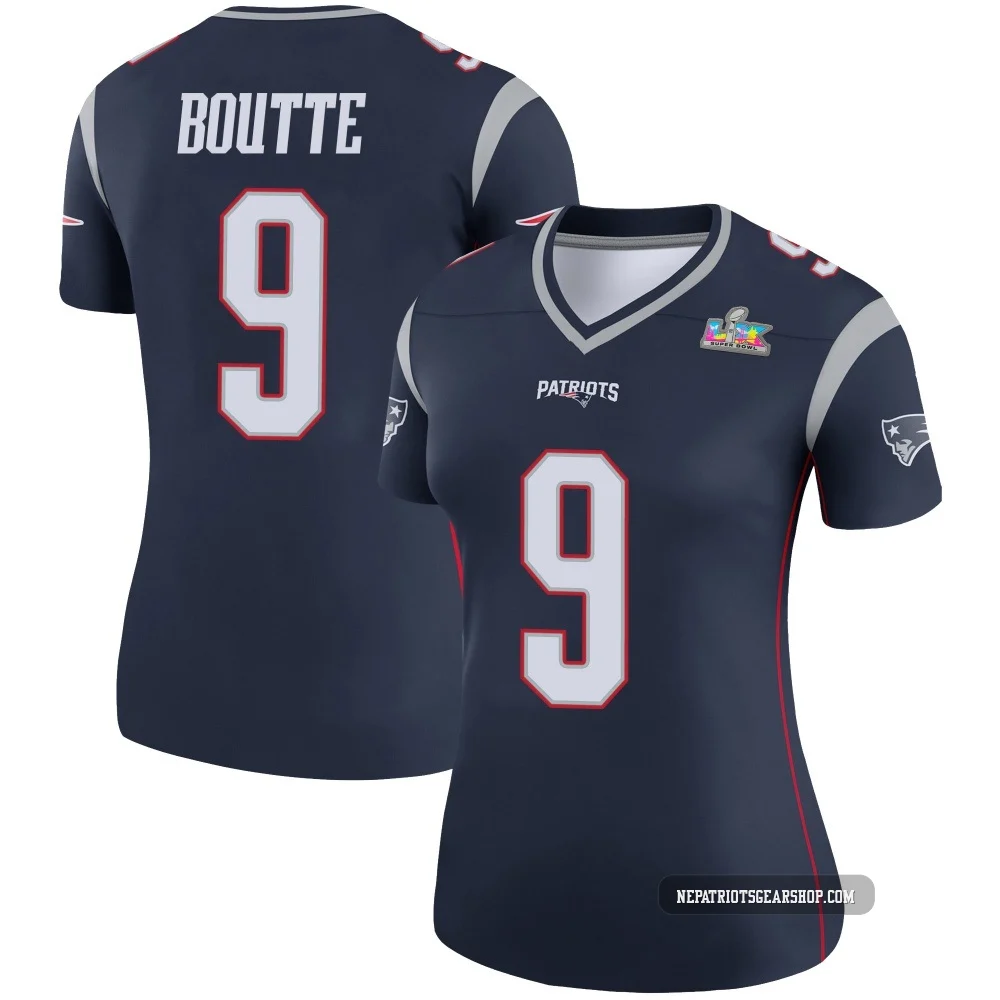 Kayshon Boutte ＃9 New England Patriots Legend Super Bowl LX Patch Jersey - Women's Navy