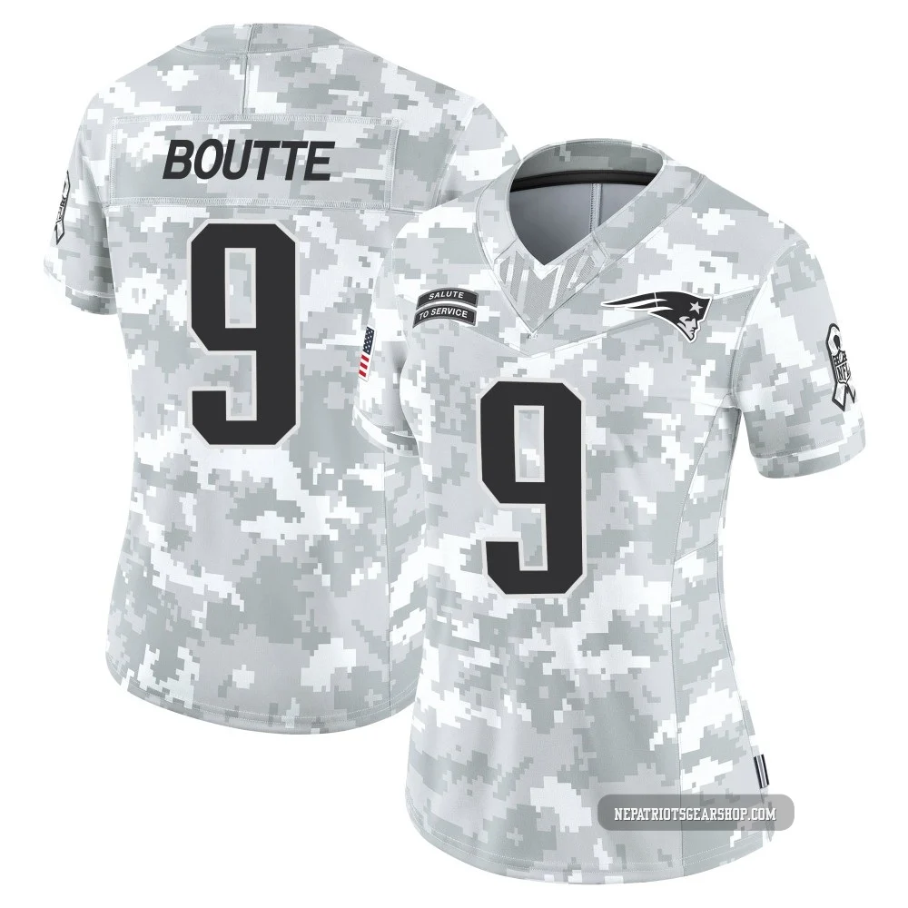 Kayshon Boutte ＃9 New England Patriots Limited 2024 Salute to Service Jersey - Women's Arctic Camo