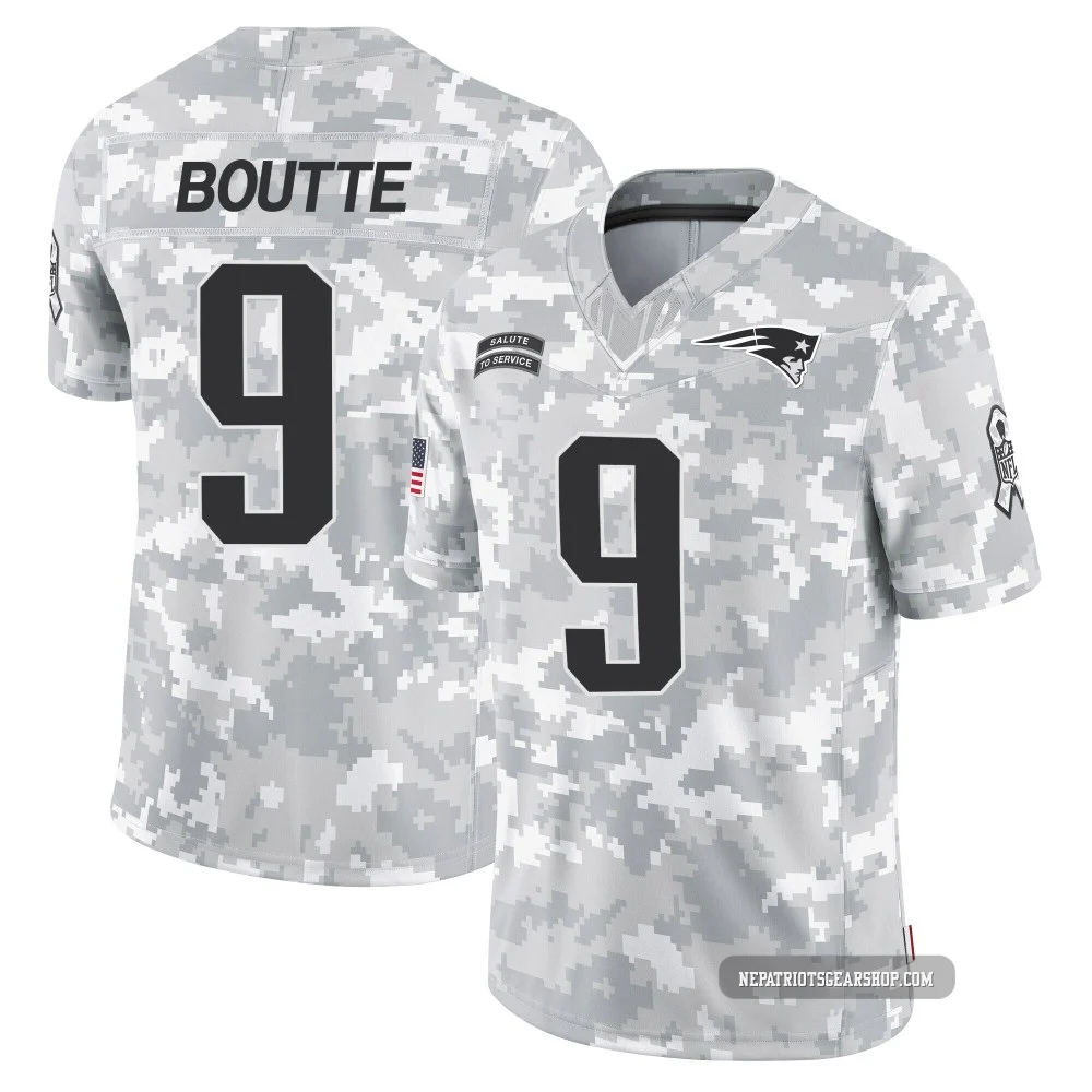 Kayshon Boutte ＃9 New England Patriots Limited 2024 Salute to Service Jersey - Youth Arctic Camo