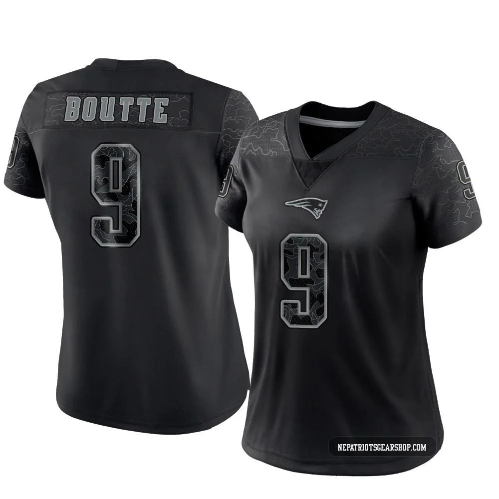 Kayshon Boutte ＃9 New England Patriots Limited Reflective Jersey - Women's Black