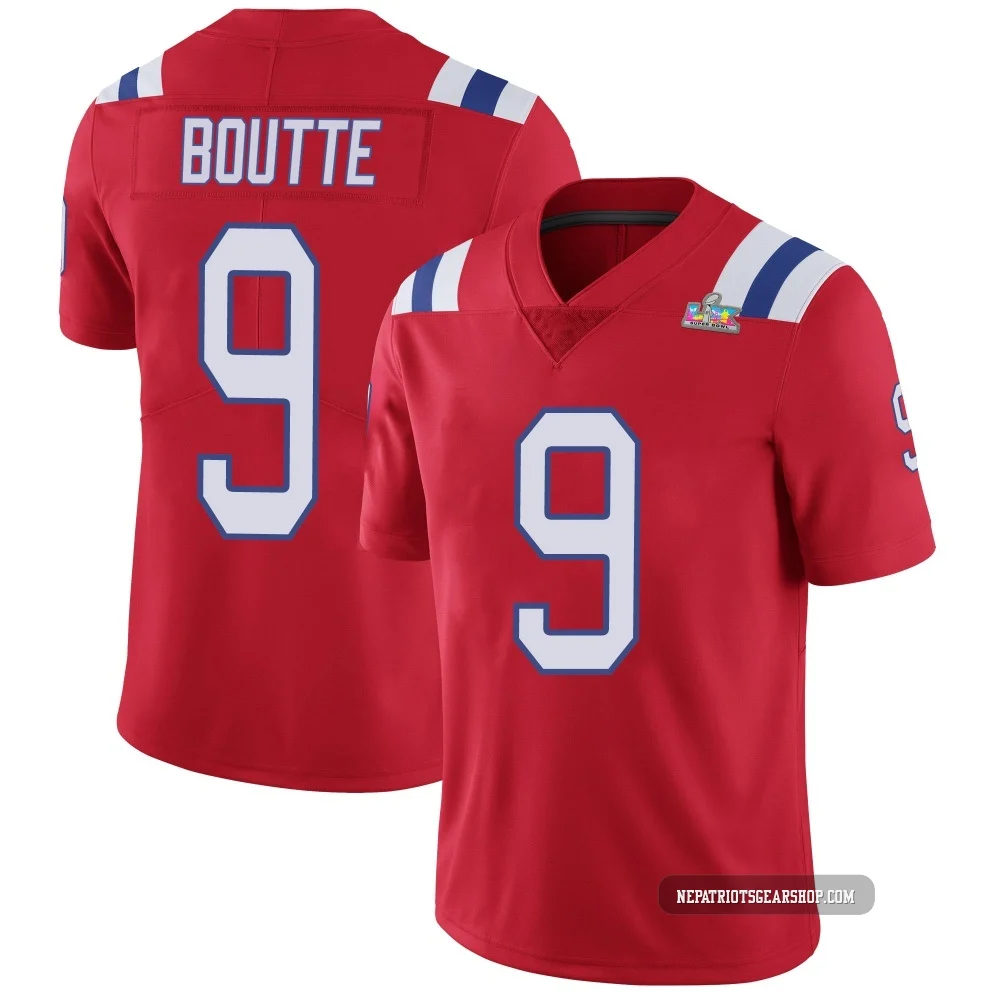 Kayshon Boutte ＃9 New England Patriots Limited Vapor Untouchable Alternate Super Bowl LX Patch Jersey - Men's Red