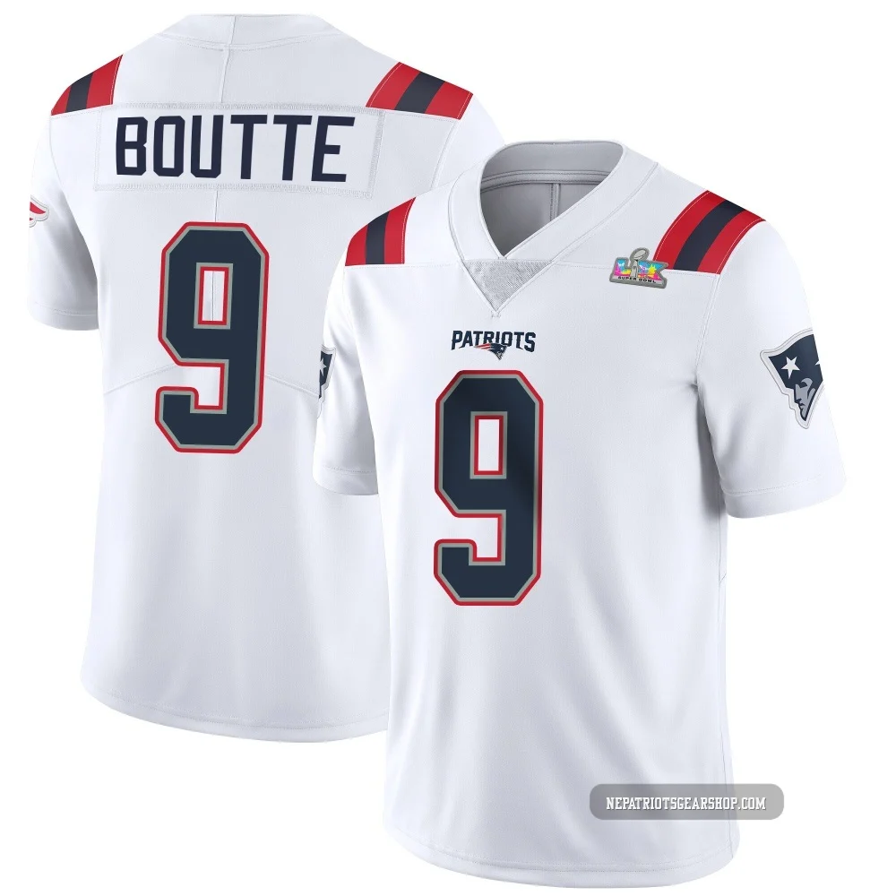 Kayshon Boutte ＃9 New England Patriots Limited Vapor Untouchable Super Bowl LX Patch Jersey - Men's White