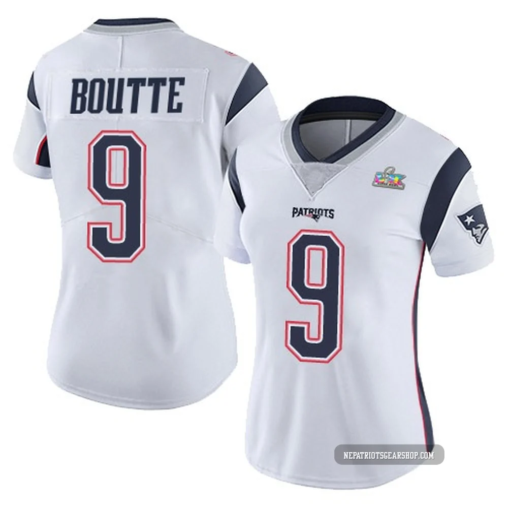 Kayshon Boutte ＃9 New England Patriots Limited Vapor Untouchable Super Bowl LX Patch Jersey - Women's White