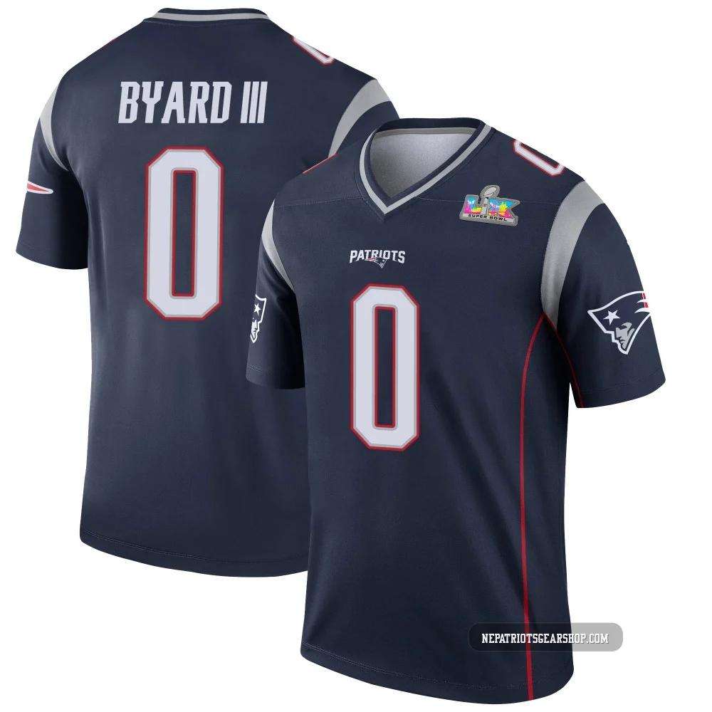 Kevin Byard III ＃0 New England Patriots Legend Super Bowl LX Patch Jersey - Youth Navy