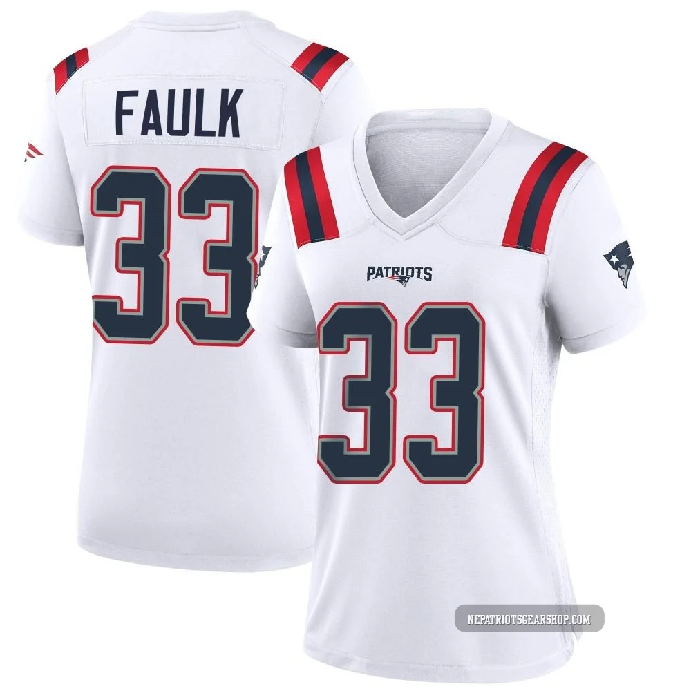 Kevin Faulk ＃33 New England Patriots Game Jersey - Women's White